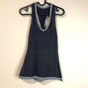 Lululemon grey striped twisted back strap tank top size 4
